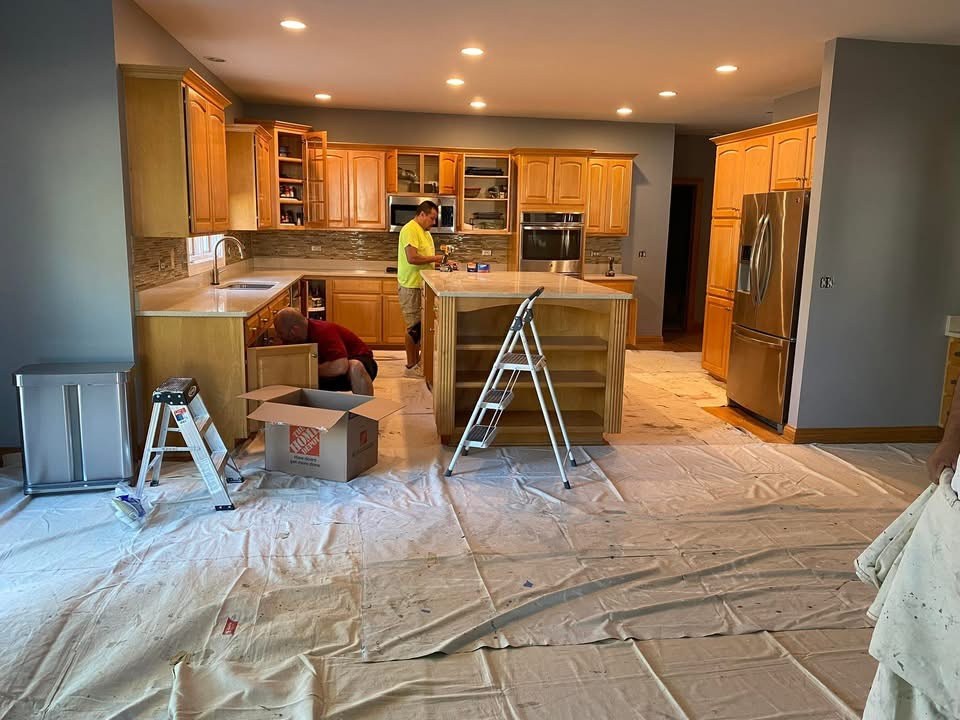 Kitchen before cabinet painting